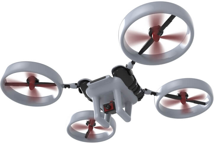 Image: 3d render concept design of Remote air drone with clipping path